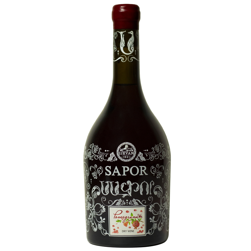 Suché červené granatove víno Sapor 750ml